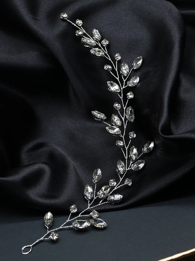 Women Rhinestone Hair Vine Fashion Hair Jewelry Handmade Prom Hair Ornaments Wedding Bridal Hair Accessories for Party Hairband