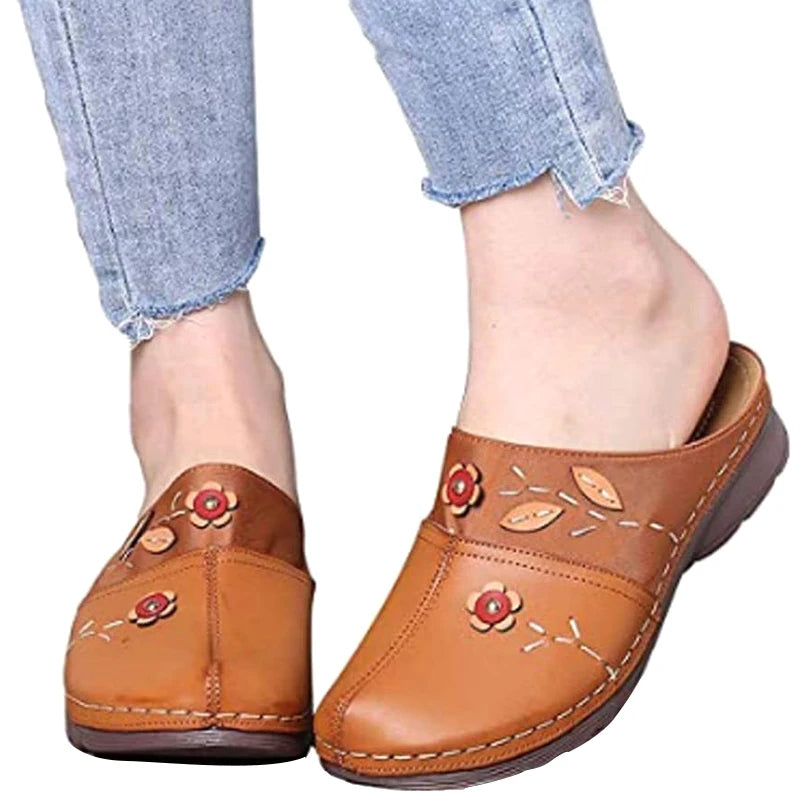 Fashion Simple Women Sandals Comfort Closed Toe Platform Flower Slipper For Daily Any Occasion Wedding Beach Park Indoor Outdoor