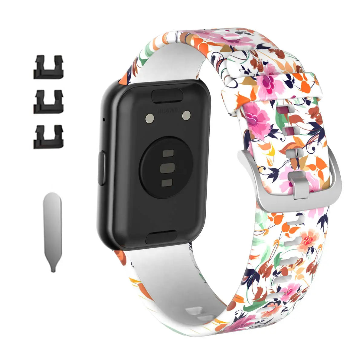 Sport Silicone Watchband For Huawei Watch Fit Strap Original SmarwatchWriststrap Belt Bracelet Printing Accessories with tool