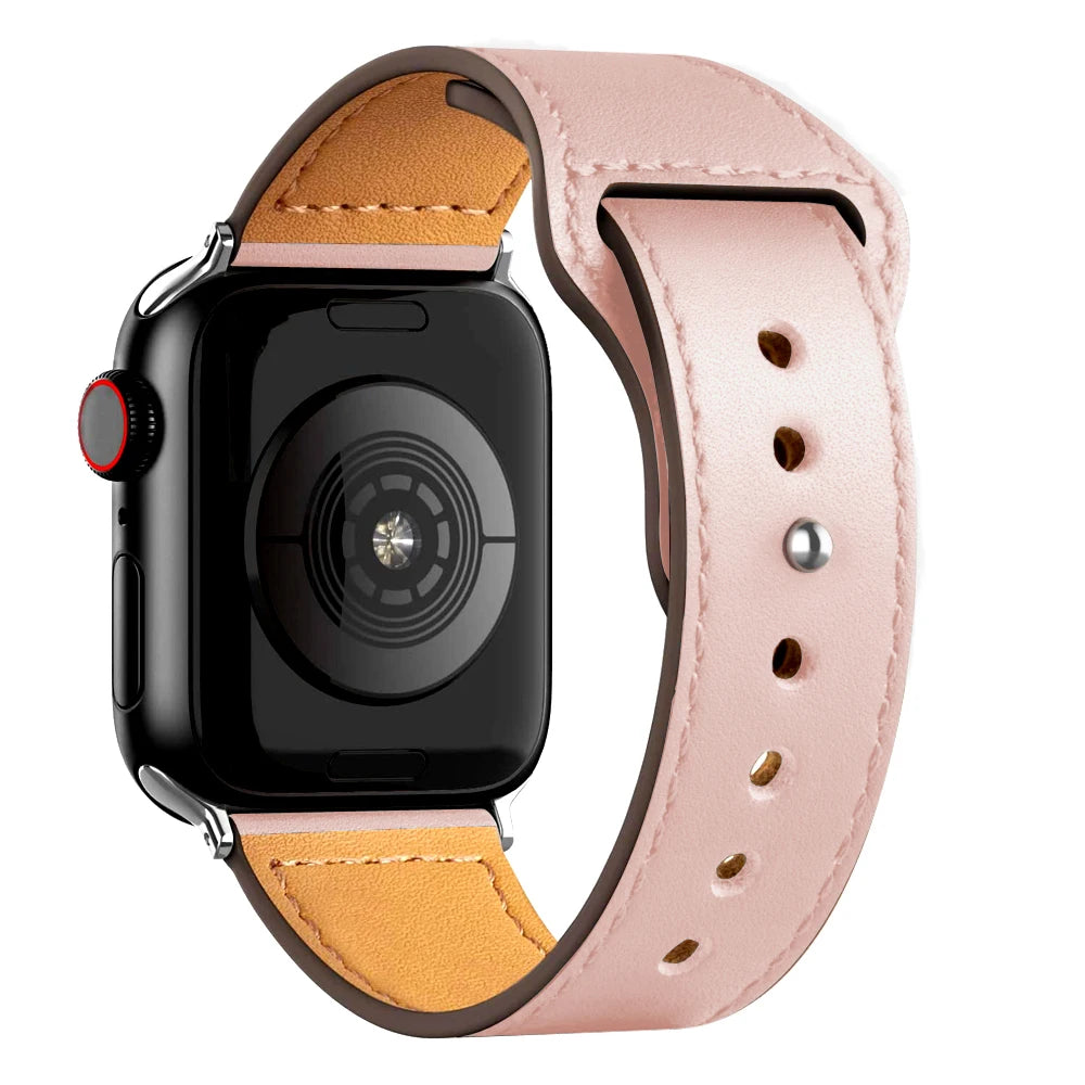 Leather band For Apple watch strap Ultra 2 49mm 44mm 40mm 38mm/42mm wrist bracelet for iWatch series 10 9 8 7 4 5 6 se 41mm/45mm
