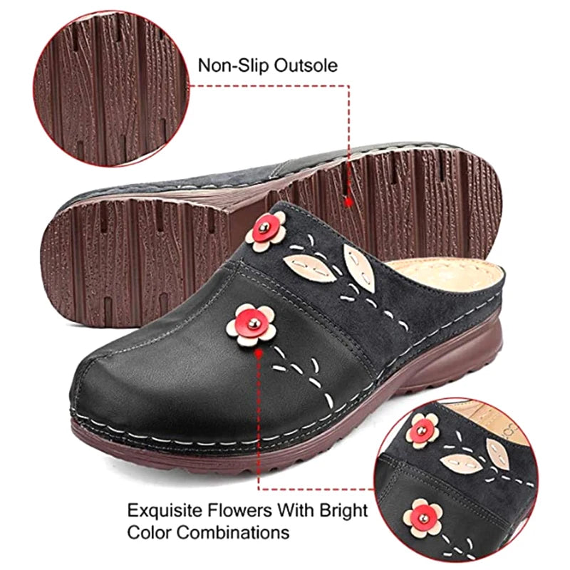 Fashion Simple Women Sandals Comfort Closed Toe Platform Flower Slipper For Daily Any Occasion Wedding Beach Park Indoor Outdoor