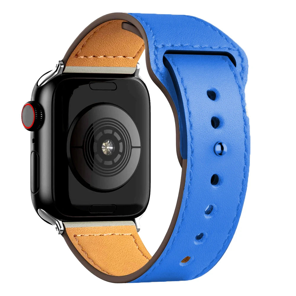 Leather band For Apple watch strap Ultra 2 49mm 44mm 40mm 38mm/42mm wrist bracelet for iWatch series 10 9 8 7 4 5 6 se 41mm/45mm