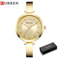 CURREN Fashion Gold Women Watches Stainless Steel Ultra Thin Quartz Watch Woman Romantic Clock Women's Watches with Box