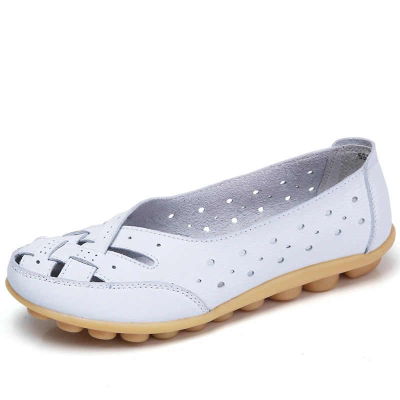 Women Shoes Flats Soft Leather Shoes Woman Loafers Oxford Ladies Shoes For Women White Shoes Plus Size 35-44 zapatos de mujer