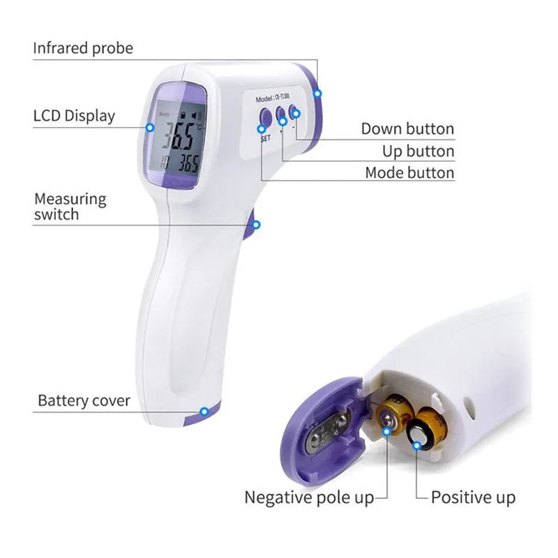 Baby Thermometer Infrared Digital LCD Body Measurement Forehead Ear Non-Contact Adult Fever IR Kids Termometro