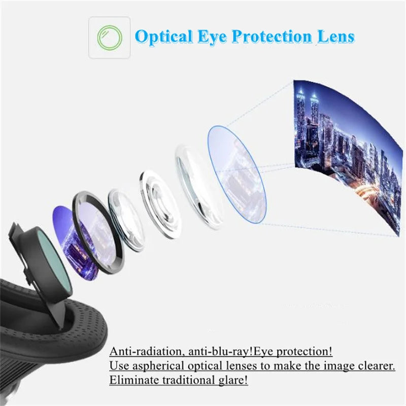 3D Virtual Reality VR Glasses For Phone Mobile Smartphones 7 Inch Headset Helmet Game Wirth Real Viar Goggles Devices Lenses Set