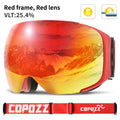 COPOZZ Brand Ski Goggles Replaceable Magnetic Lenses UV400 Anti-fog Snow Ski Mask Skiing Men Women Snowboard Goggles GOG-2181