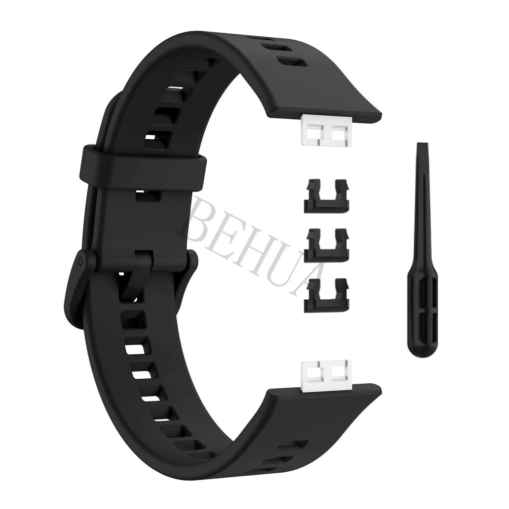 Sport Silicone Watchband For Huawei Watch Fit Strap Original SmarwatchWriststrap Belt Bracelet Printing Accessories with tool
