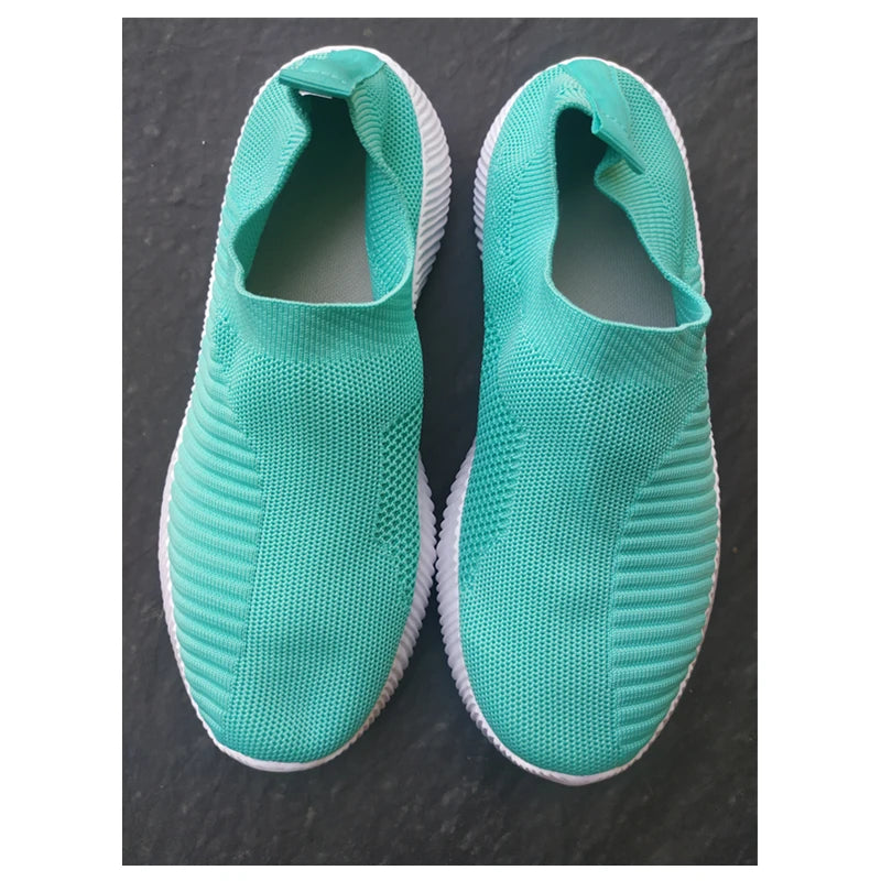 Women Vulcanized Shoes High Quality Women Sneakers Slip On Flats Shoes Women Loafers Plus Size 43 Walking Flat