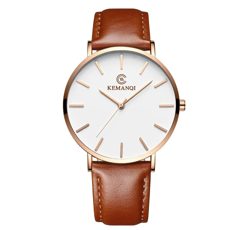 2025 Luxury Business Men Watches Men Gold Watch Ultra Thin Mens Watches Leather Quartz Watch Man Wristwatch Horloge Mannen