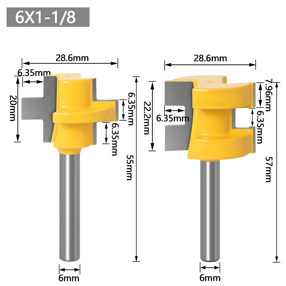 2pcs Mini Tongue & Groove Router Bit Set - 1/4" Shank Line knife Woodworking Tenon Cutter for Woodworking Tools