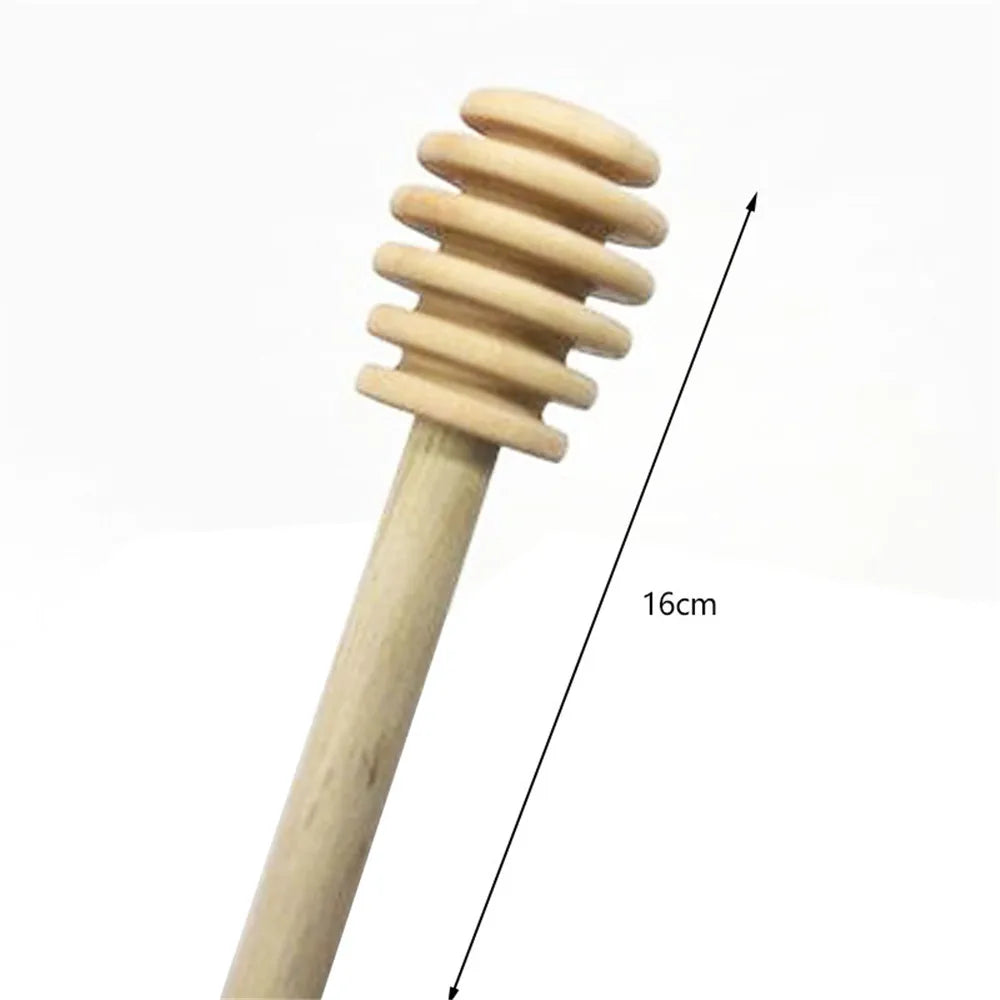 High Quality Honey Stir Bar Mixing Handle Jar Spoon Practical 1Pc Wood Dipper Honey Long Stick Supplies Honey Kitchen Tools