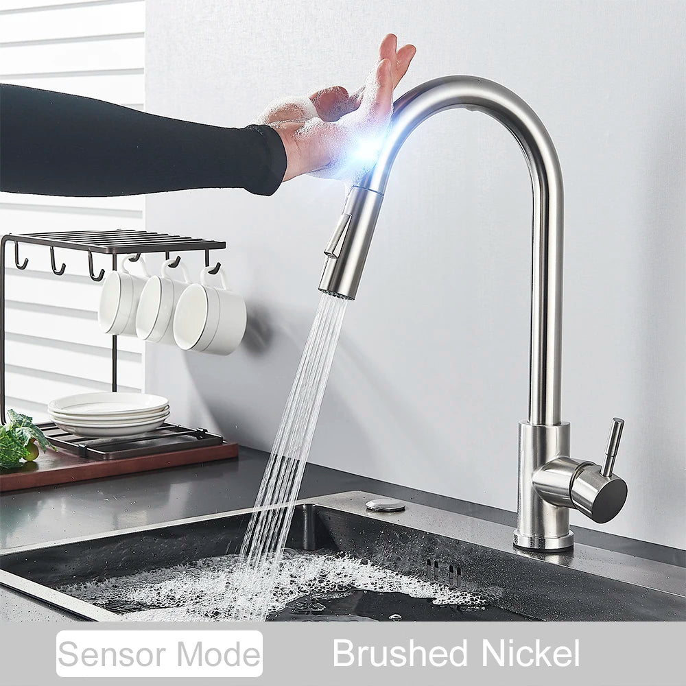 Pull Out Sensor Black Kitchen Faucet Sensitive Touch Control Faucet Mixer For Kitchen Touch Sensor Kitchen Mixer Tap