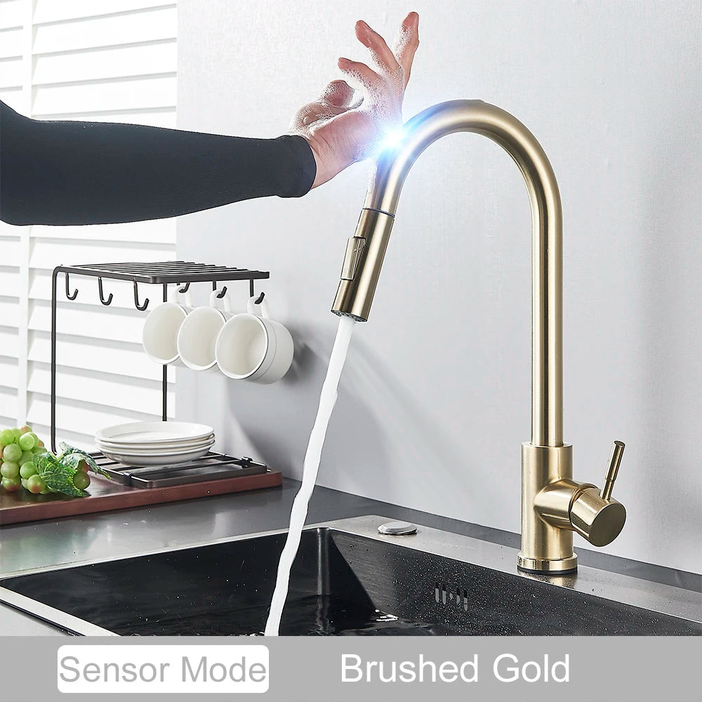 Pull Out Sensor Black Kitchen Faucet Sensitive Touch Control Faucet Mixer For Kitchen Touch Sensor Kitchen Mixer Tap