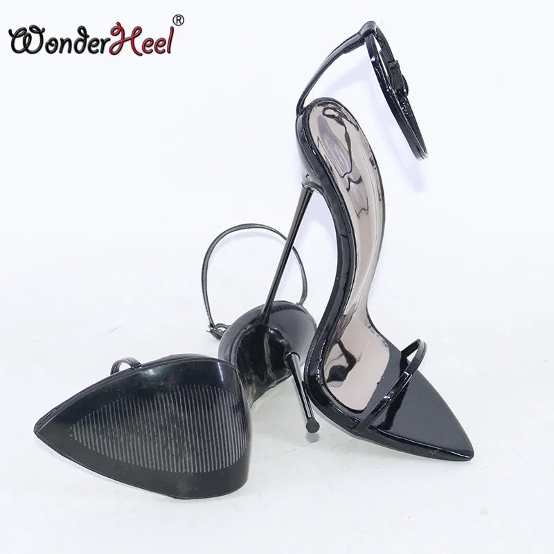 Wonderheel Summer Extreme Ultra Thin Heel 16cm Stiletto Heel Sexy Pointed Toe Ankle Straps Slim High Heels Sandals In Stock