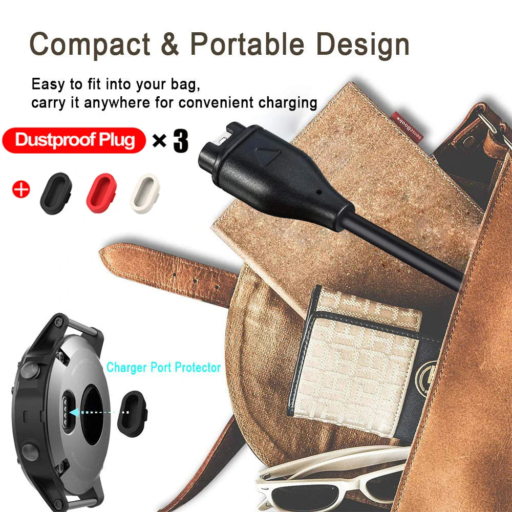 1 Meter USB Type C Charging Cable For Garmin Fenix 7 7S 7X 6 6S 6X 5 5S 5X Vivoactive 3 4 4S Venu 2 2S 3 3S With Dustproof Plug