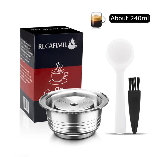 ICafilas Espresso Capsulas Recargables Nespresso Vertuoline & Vertuo Stainless Steel (G2) Refillable Capsule Reusable Filter ODS