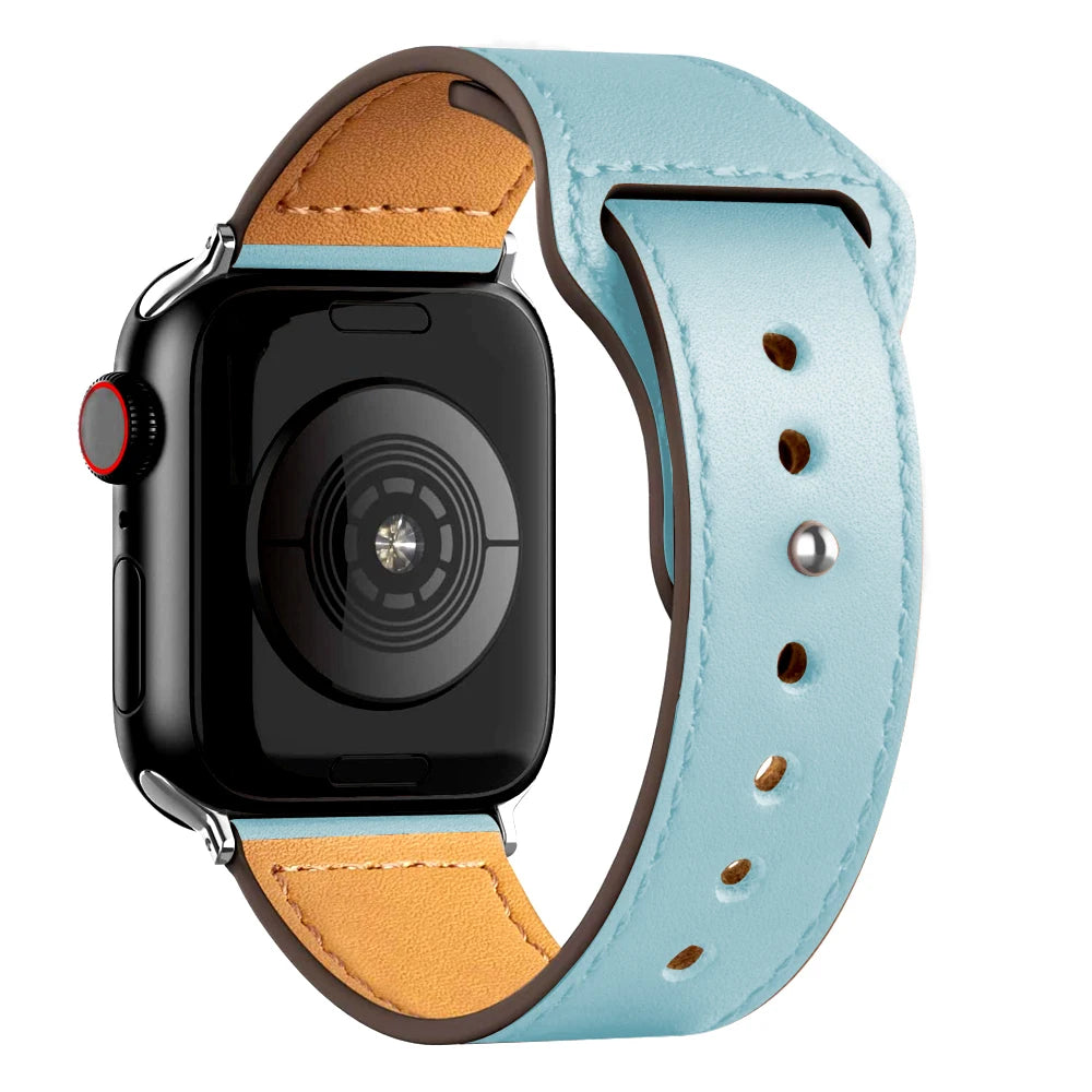 Leather band For Apple watch strap Ultra 2 49mm 44mm 40mm 38mm/42mm wrist bracelet for iWatch series 10 9 8 7 4 5 6 se 41mm/45mm