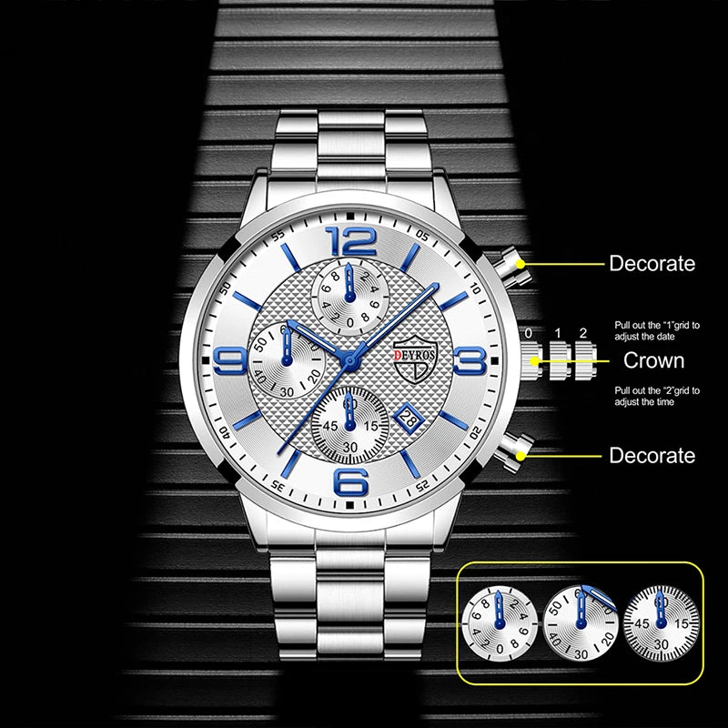 reloj hombre Luxury Business Men Watchs Quartz WristWatch Male Leather Calendar Luminous Clock relogio masculino