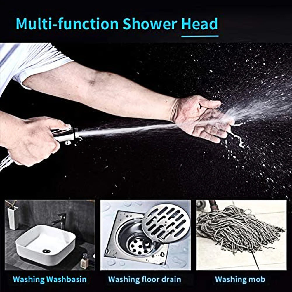 High Pressure 3 Modes Adjustable Shower Head One Key Stop Water Saving Sprayer Rainfall Bath Showerhead Bathroom Accessories