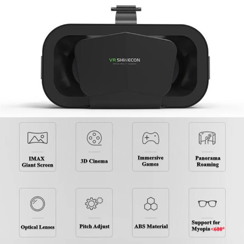 3D Virtual Reality VR Glasses For Phone Mobile Smartphones 7 Inch Headset Helmet Game Wirth Real Viar Goggles Devices Lenses Set