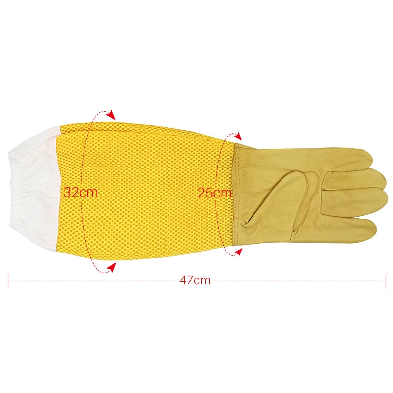 Beekeeper Beekeeping Gloves Protective Sleeves Ventilated Professional Anti Bee for Apiculture Beekeeper Prevent Beehive tools