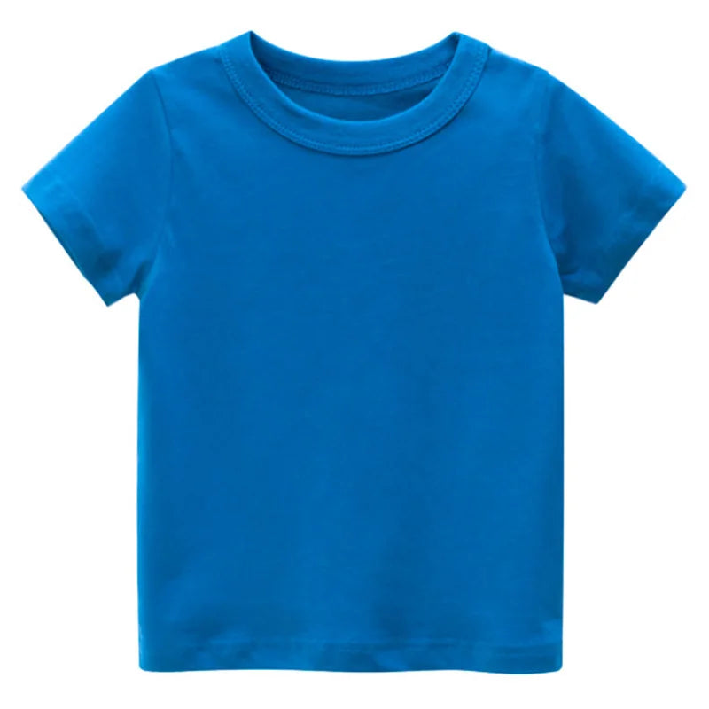 Kids Solid T Shirt Tops for Child Boys Girls Baby Toddler Blank Cotton Clothes White T-shirts Children Summer Tees Short Sleeve