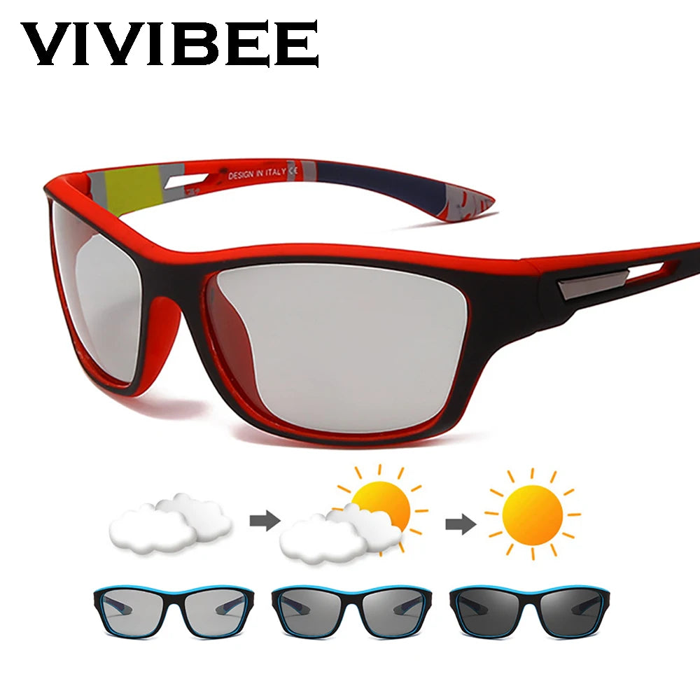 Cycling Photochromic Sunglasses Sports Men 2026 Polarized Women Color Changing Goggles Outdoor Climbing UV400 Eyeglasses