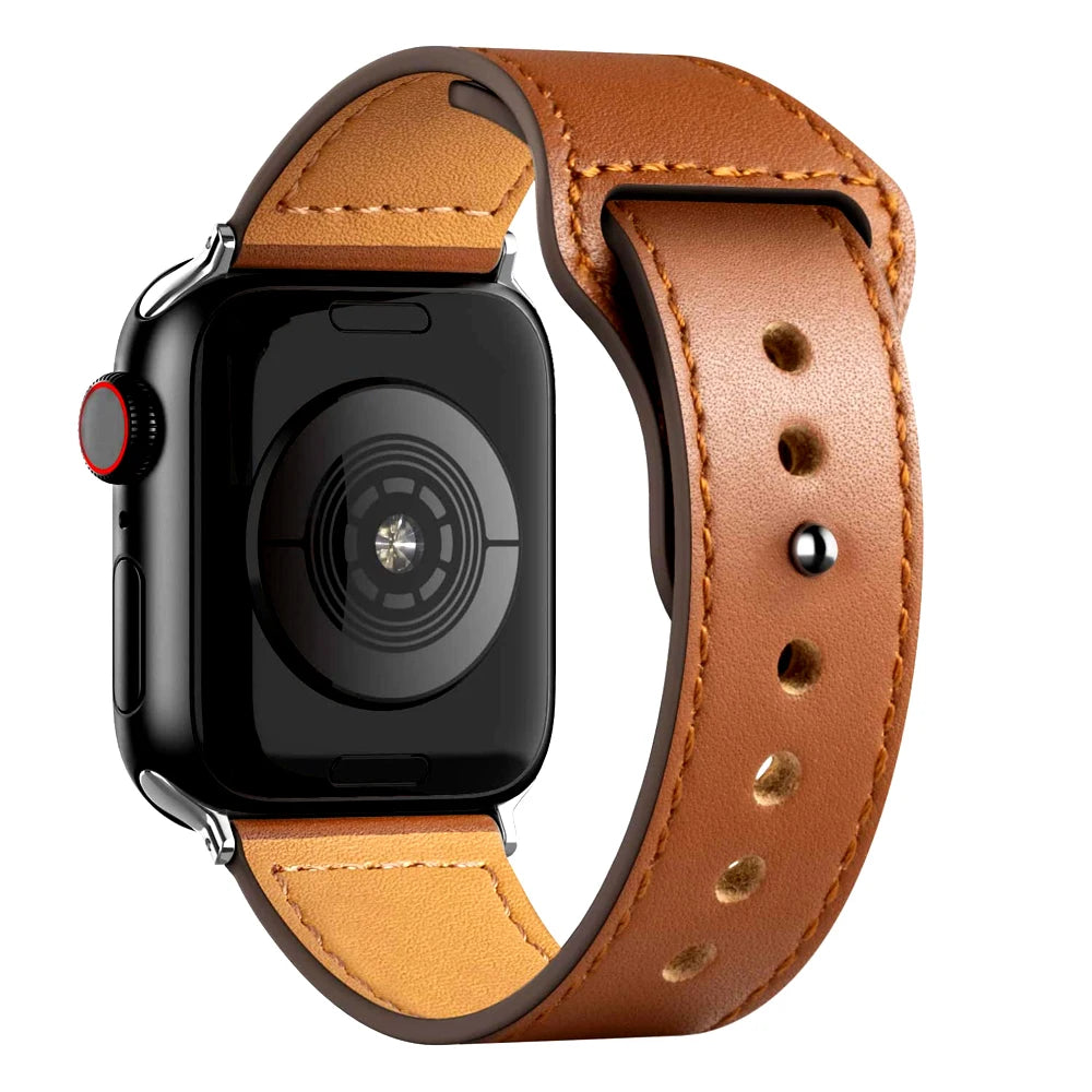 Leather band For Apple watch strap Ultra 2 49mm 44mm 40mm 38mm/42mm wrist bracelet for iWatch series 10 9 8 7 4 5 6 se 41mm/45mm