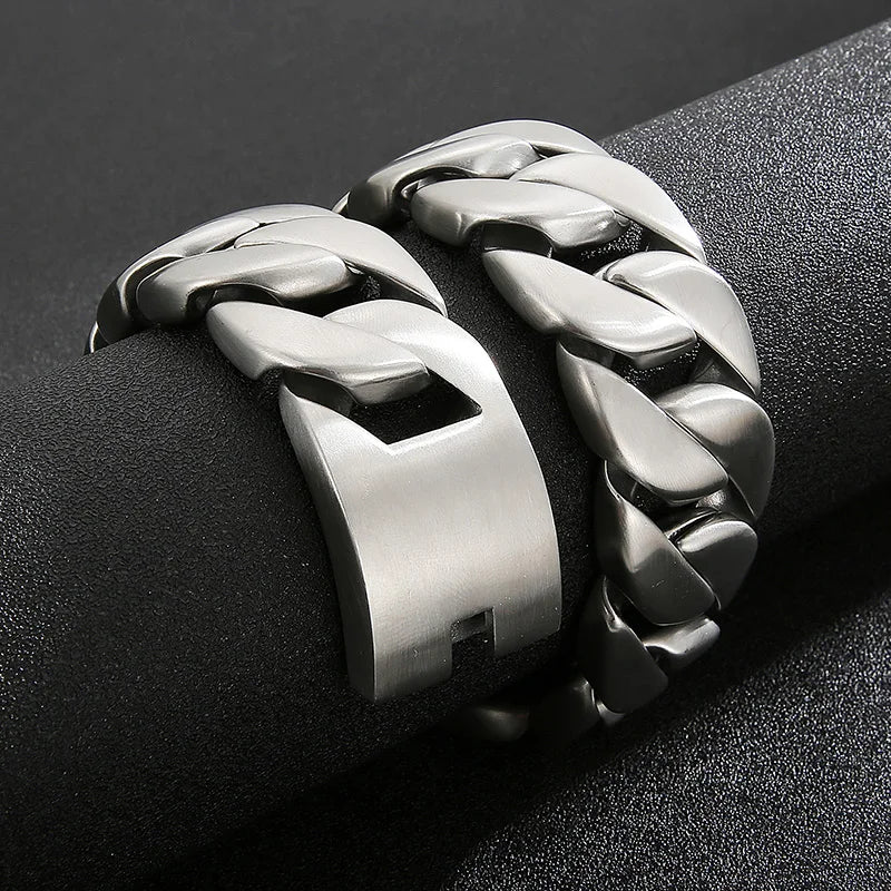 Kalen 20mm/31mm Punk Men's Women's Stainless Steel Necklace Heavy Larger Necklace Curb Cuban Chain Choker Jewelry 40/42cm Length