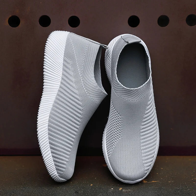 Women Vulcanized Shoes High Quality Women Sneakers Slip On Flats Shoes Women Loafers Plus Size 43 Walking Flat
