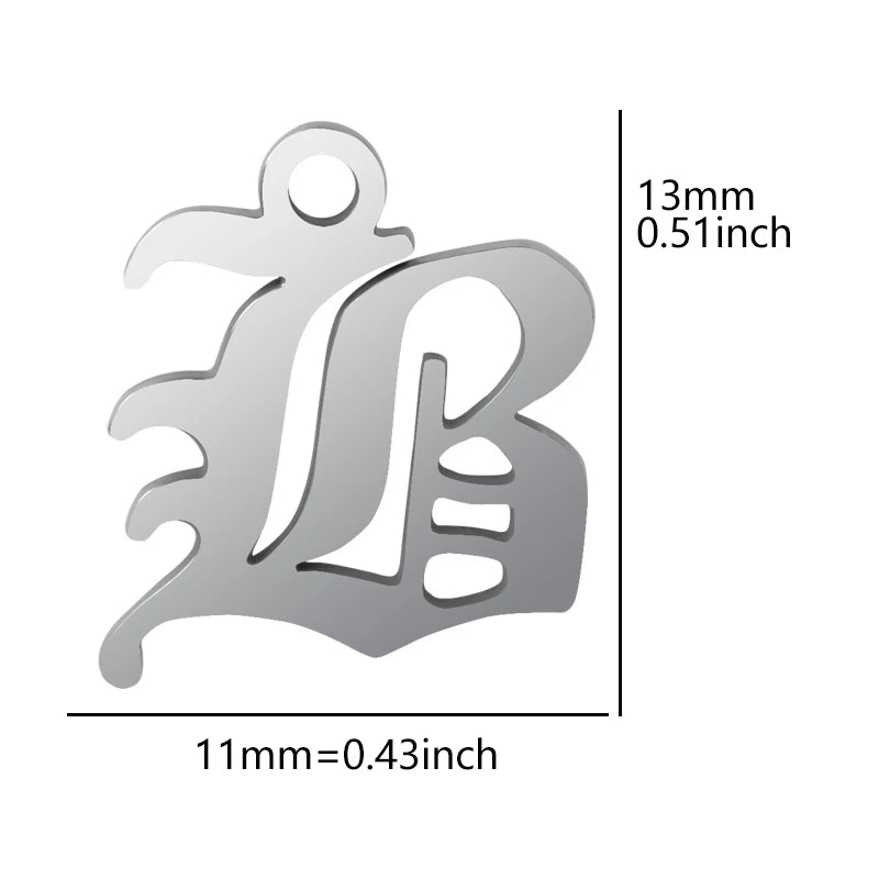 2pcs Stainless Steel Initial Necklace For Men Women Chain Old English Pendant 26 Letters Statement Necklaces Jewelry Couple Gift