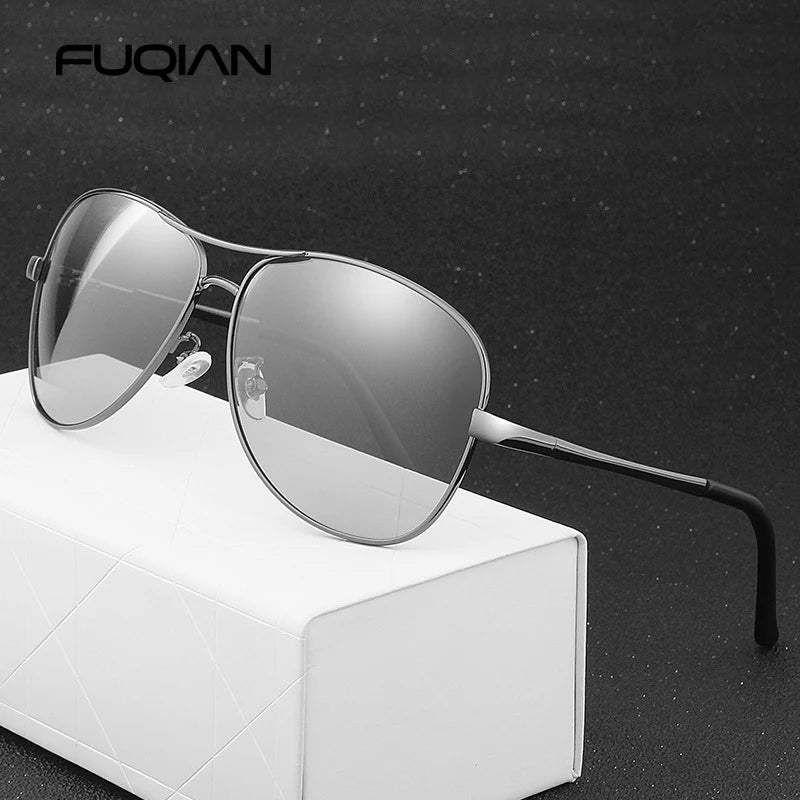 Classic Pilot Photochromic Sunglasses Men Women Fashion Chameleon Polarized Sun Glasses Male Driving Change Color Night Vision