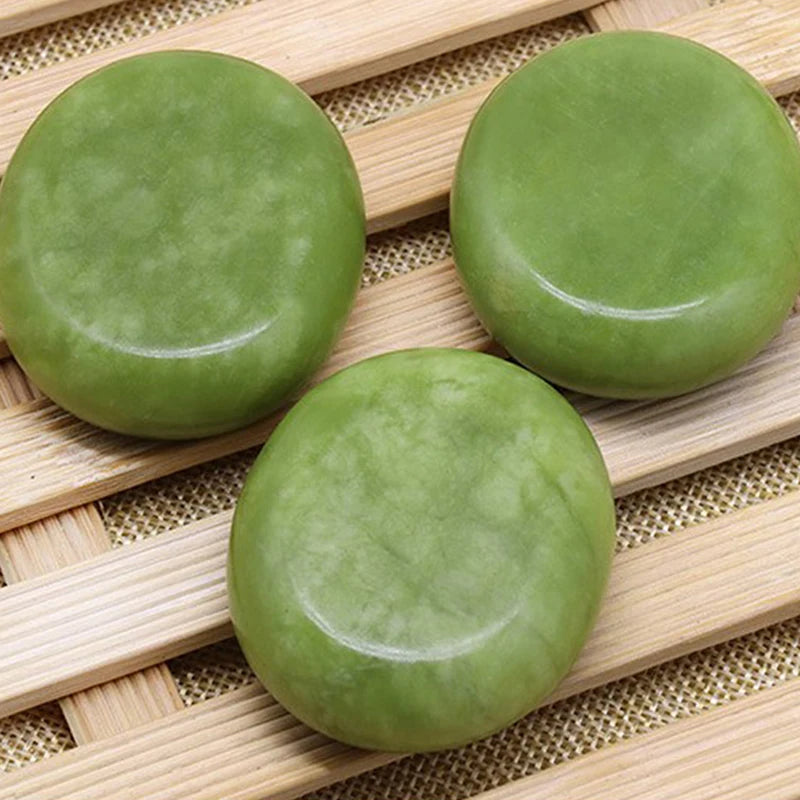 Natural Massage Stones Green Jade Stones Cold Rock For Spa Deep Tissue Massager
