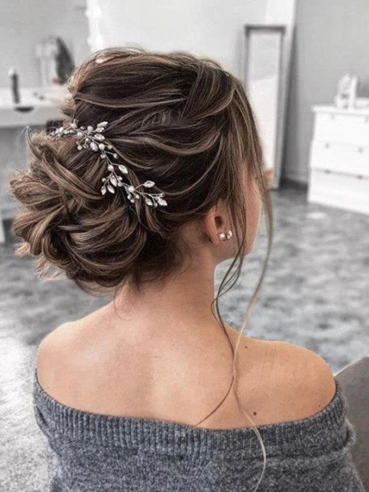 Women Rhinestone Hair Vine Fashion Hair Jewelry Handmade Prom Hair Ornaments Wedding Bridal Hair Accessories for Party Hairband