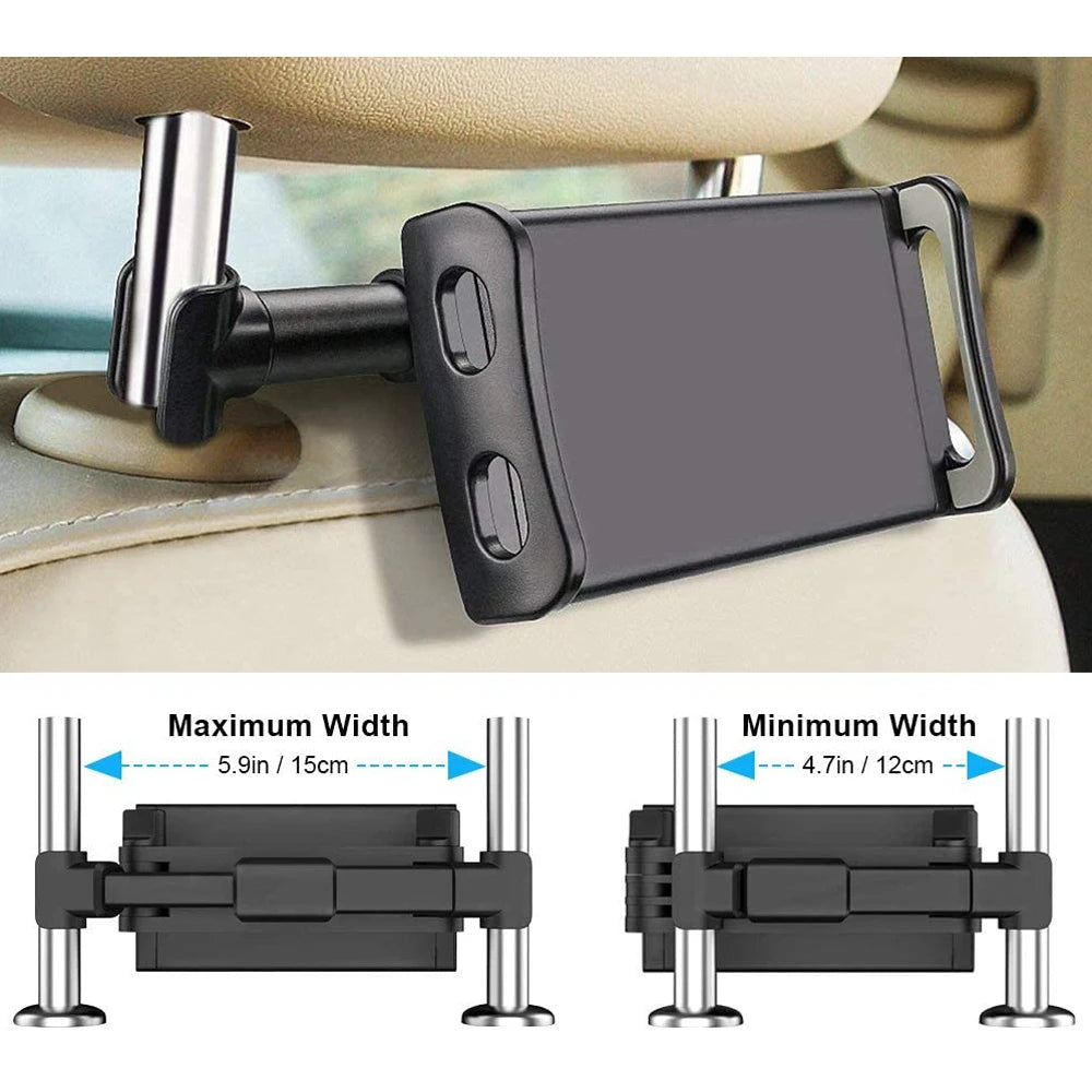 Flexible 360 Degree Rotating for iPad Car Pillow Mobile Phone Holder Tablet Stand Back Seat Headrest Mount Bracket 4-11 Inch