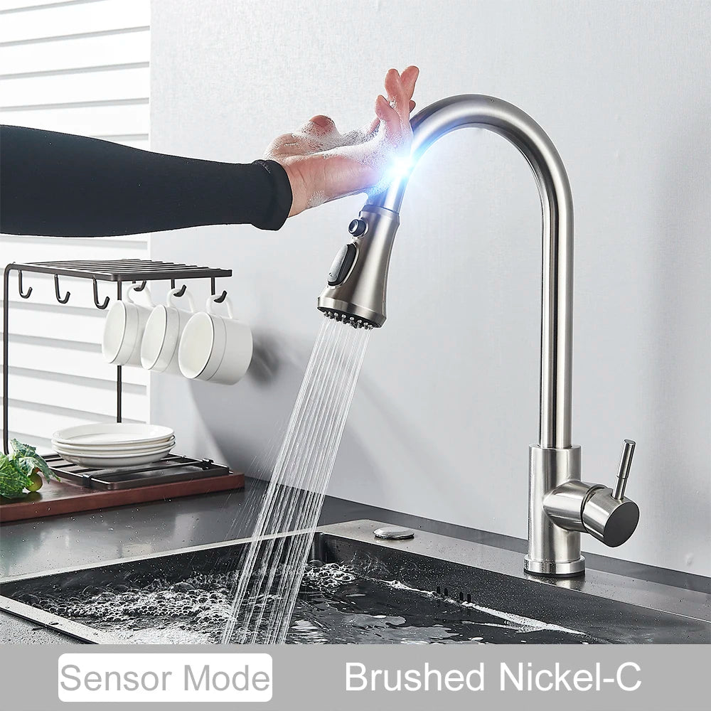 Pull Out Sensor Black Kitchen Faucet Sensitive Touch Control Faucet Mixer For Kitchen Touch Sensor Kitchen Mixer Tap