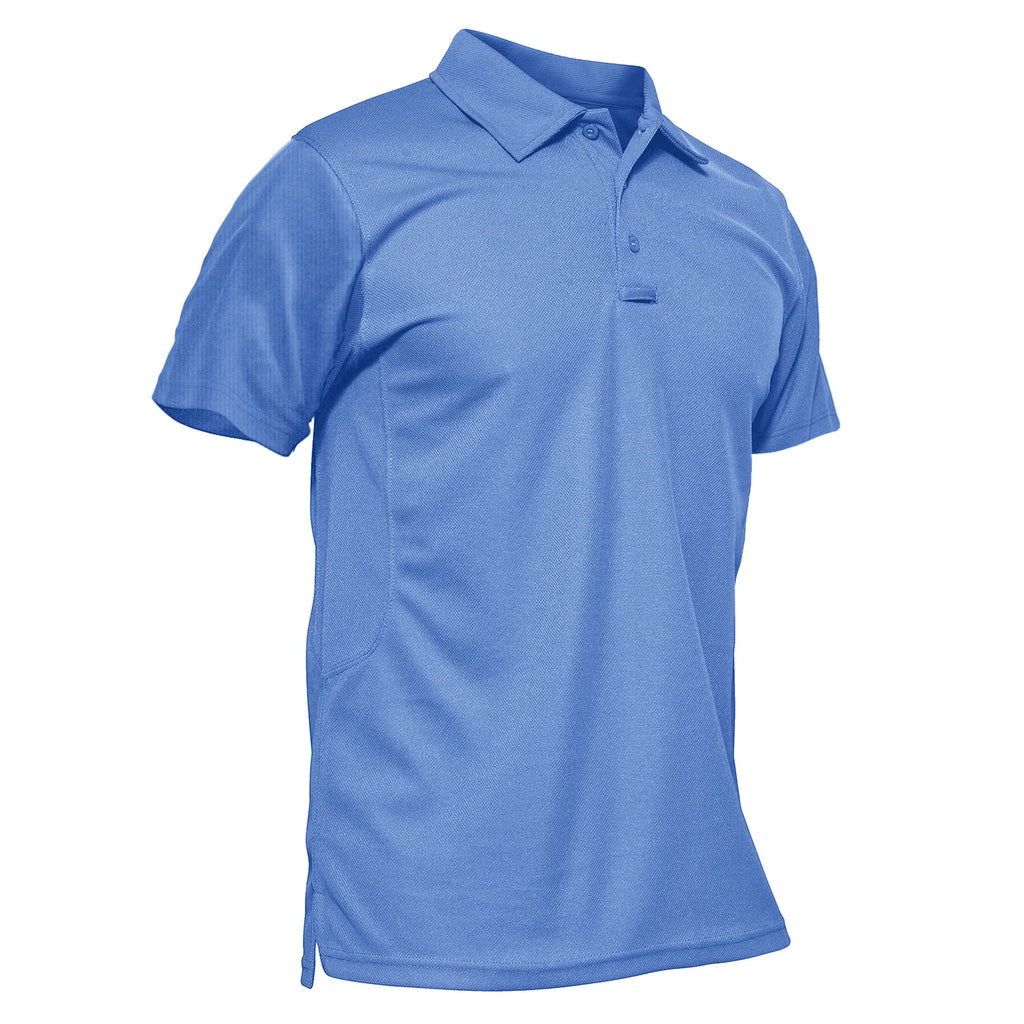 TACVASEN Summer Colorful Fashion Polo Tee Shirts Men's Short Sleeve T-shirt Quick Dry Army Team Work Green T-Shirt Tops Clothing