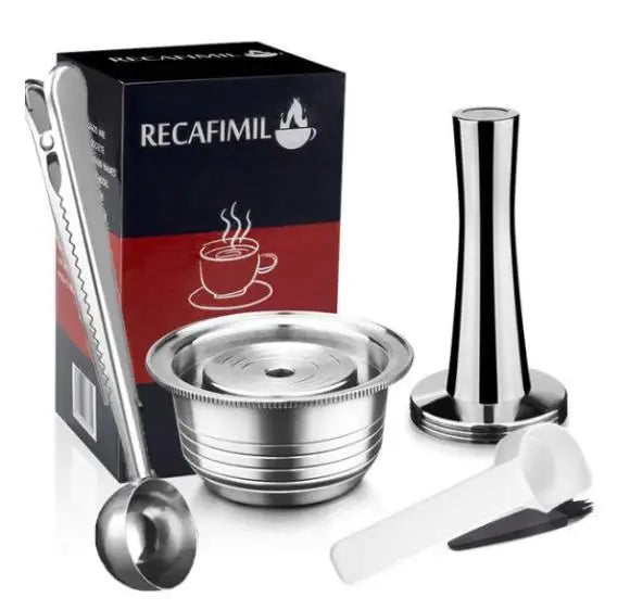 ICafilas Espresso Capsulas Recargables Nespresso Vertuoline & Vertuo Stainless Steel (G2) Refillable Capsule Reusable Filter ODS
