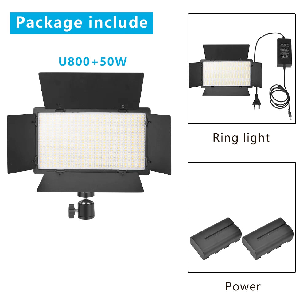 Nagnahz U800 LED Photo Studio Light for Tiktok Youbute Game Live Video Lighting Portable Video Recording Photography Panel Lamp