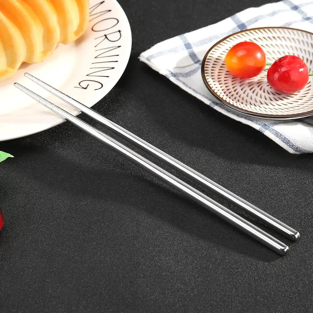 1-5 Pair Stainless Steel Chopsticks Metal Chop Sticks Tableware Silver Gold Multicolor Wedding Party Festival Supplies