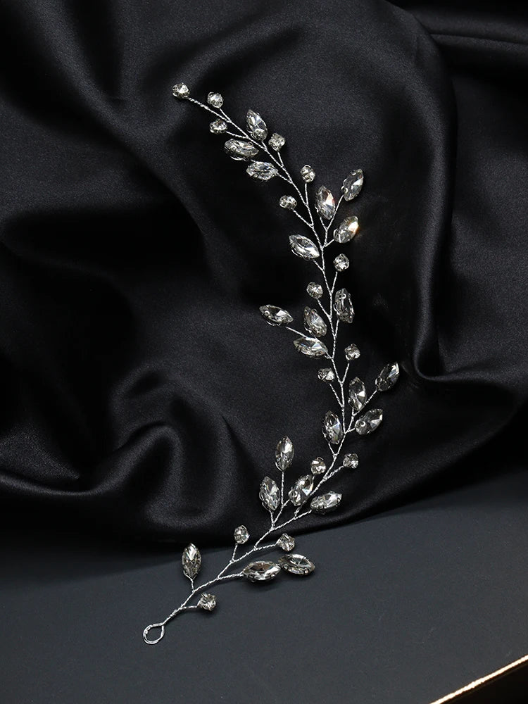 Women Rhinestone Hair Vine Fashion Hair Jewelry Handmade Prom Hair Ornaments Wedding Bridal Hair Accessories for Party Hairband