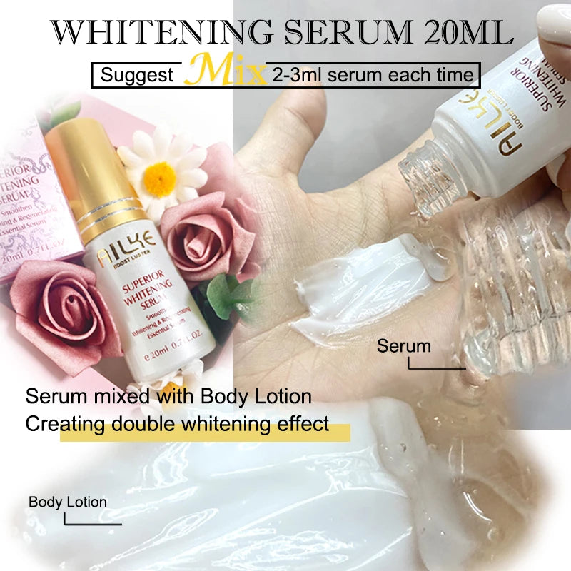 AILKE Whitening Face Cream, Reduce Dark Spots, Sun Spots, Melanin, With Collagen, Glutathione, Even Skin Tone For All Skin Types