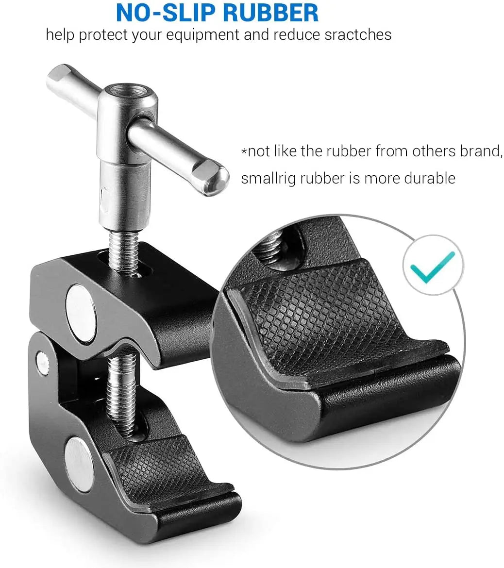 SmallRig Super Clamp with 1/4 and 3/8 Thread 2pcs Pack For 15mm-44mm Rods Cameras Lights Umbrellas Hhooks Shelves Camera Clamp