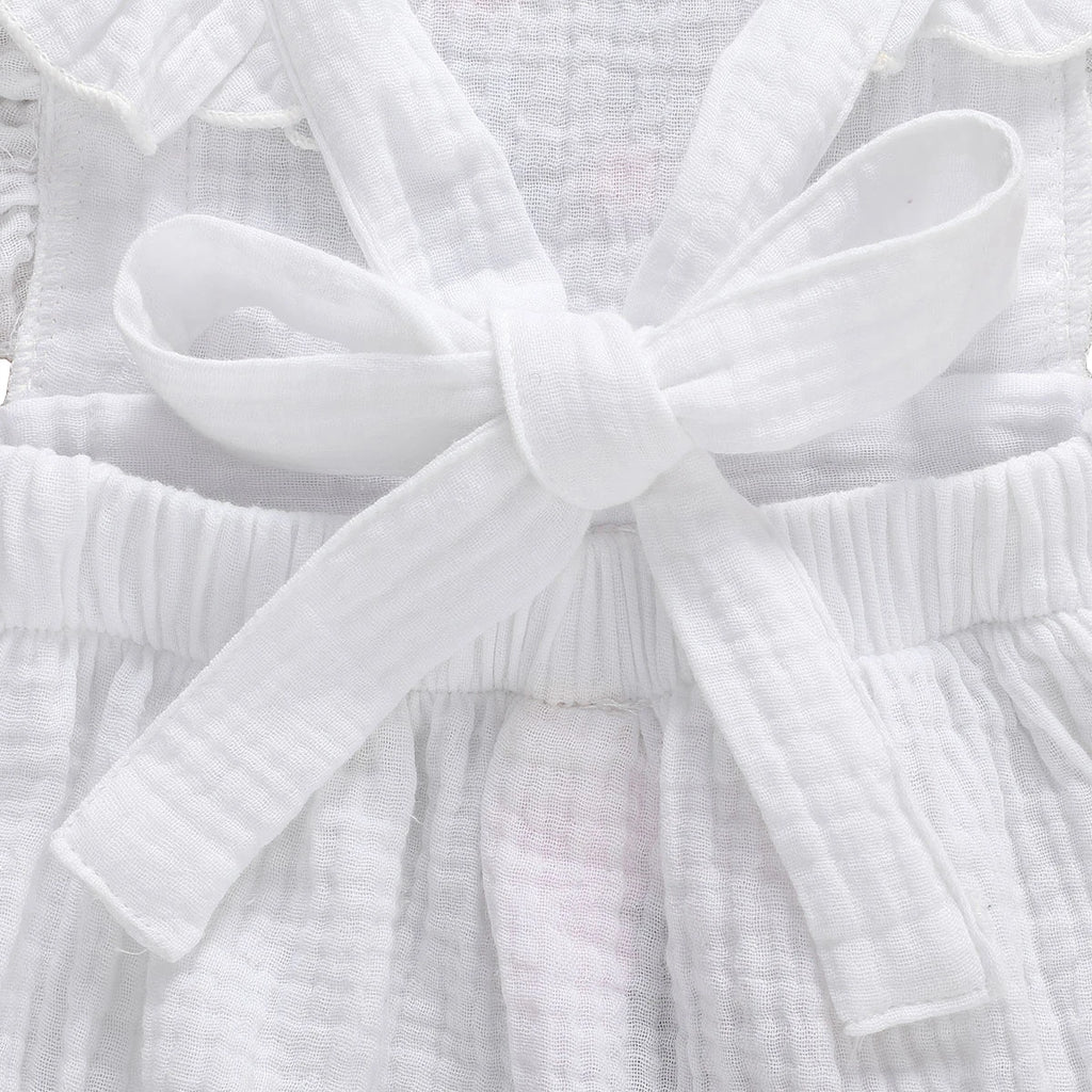 Citgeett Summer Newborn Infant Baby Girls Flowers Print Ruffles Short Sleeve Cotton Backless Lovely Jumpsuits Headband Clothes