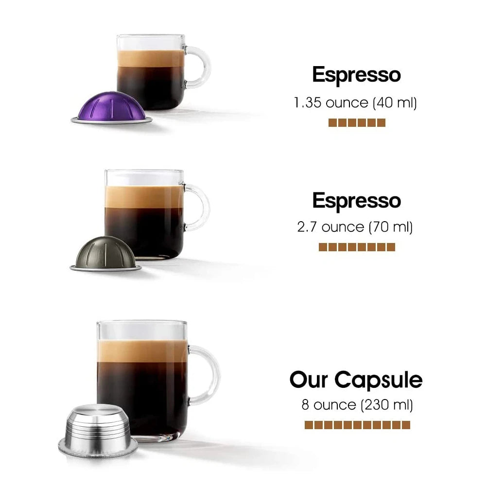 ICafilas Espresso Capsulas Recargables Nespresso Vertuoline & Vertuo Stainless Steel (G2) Refillable Capsule Reusable Filter ODS
