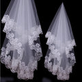 White Ivory Lace Embroidery Wedding Veils 1 Layer Married Wedding Accessories 2024
