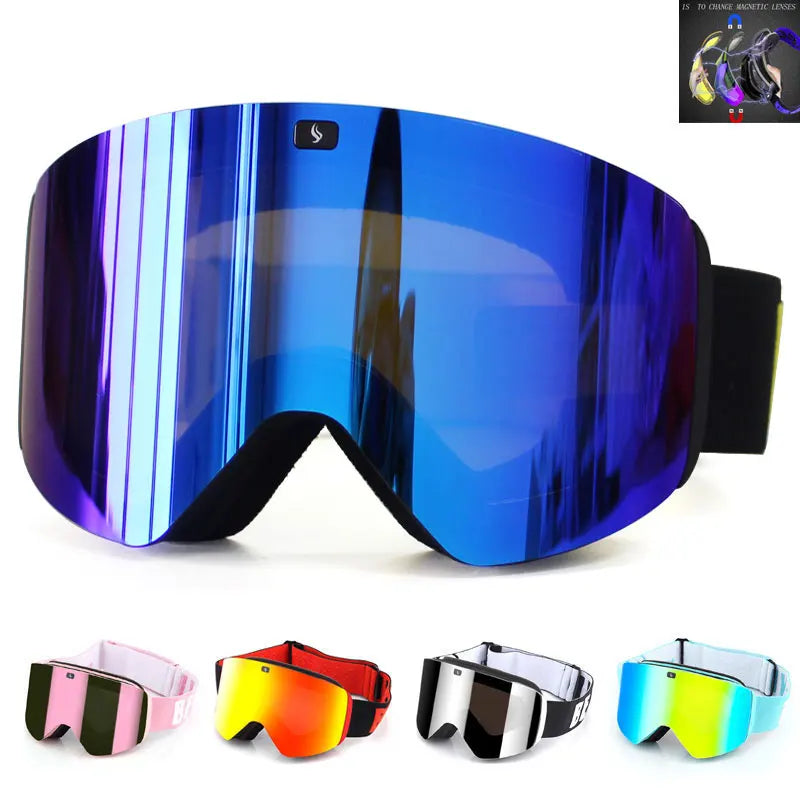 New UV400 Double Layer Magnetic Ski Goggles Polarized Lens Skiing Anti-fog Snowboard Goggles Men Women Ski Glasses Eyewear