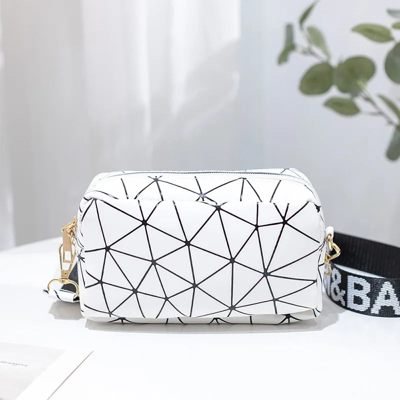 Women Laser Crossbody Bag Sling Shoulder Bag Jelly Holographic Square Messenger Satchel Bag For Lady Daily Small Handbag Purse