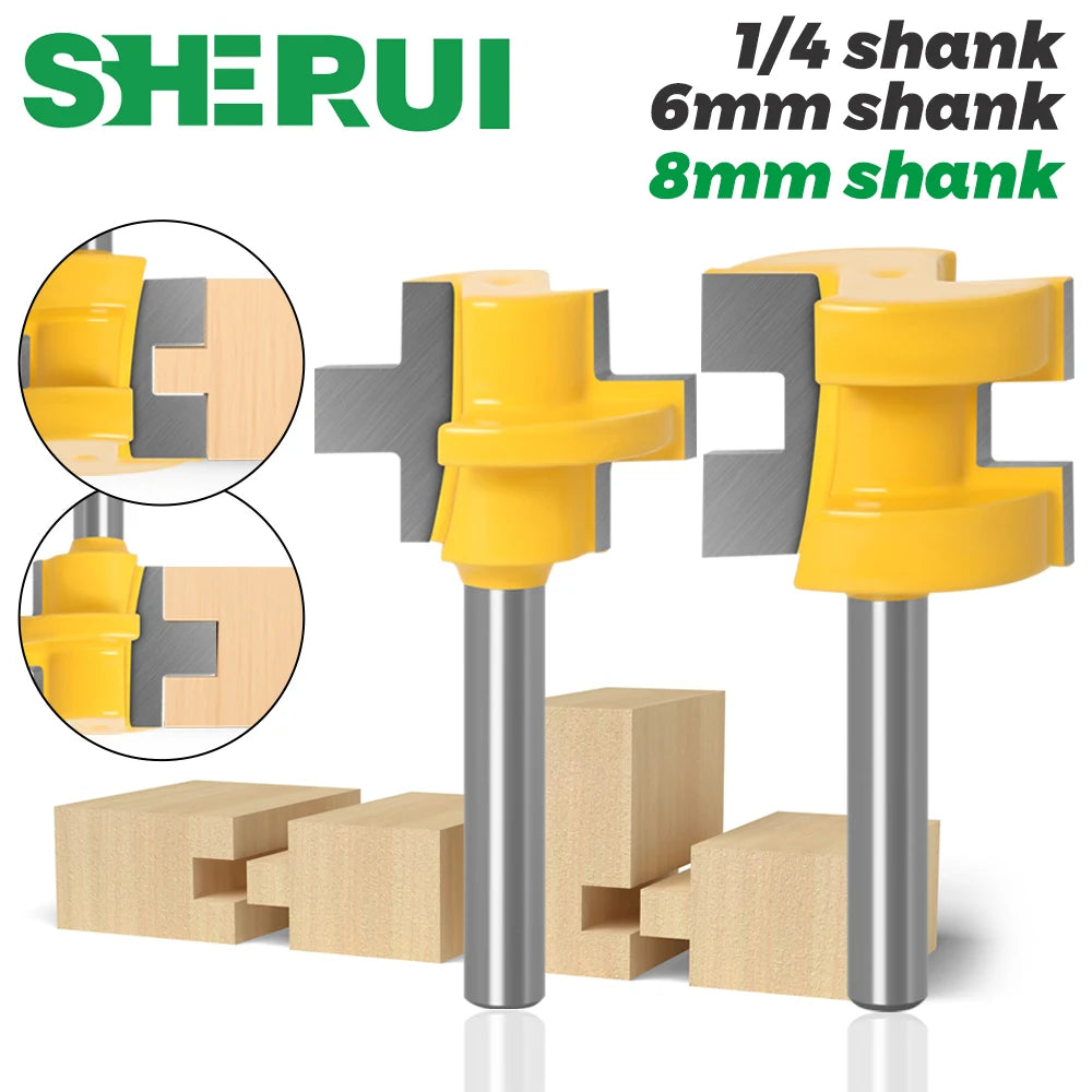 2pcs Mini Tongue & Groove Router Bit Set - 1/4" Shank Line knife Woodworking Tenon Cutter for Woodworking Tools